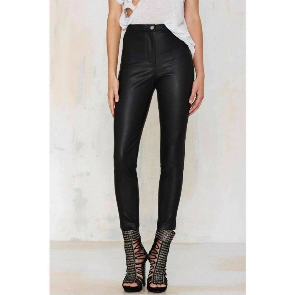 Nasty gal faux leather skinny pants size 4. Worn once